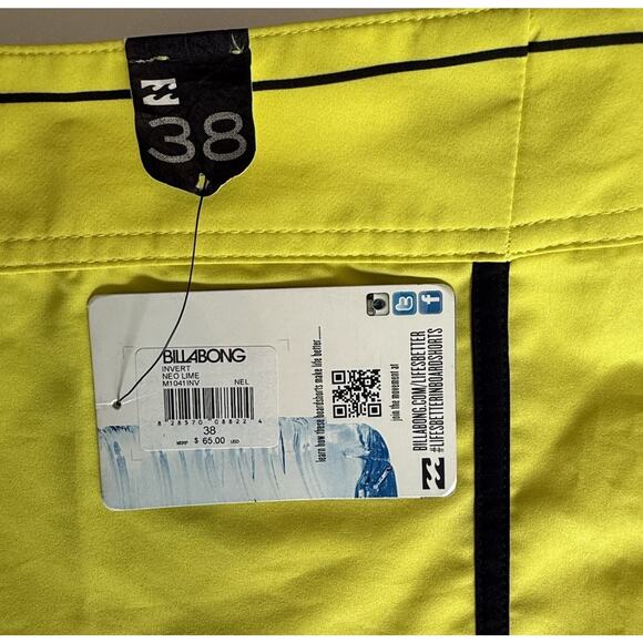 Billabong Invert Platinum X Recycler Board Shorts Men’s Size 38 NEO LIME, NEW - Picture 2 of 6